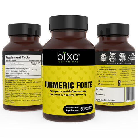 TURMERIC FORTE with 95% Curcuminoids, Organic Pepper & Turmeric  Veg Capsules