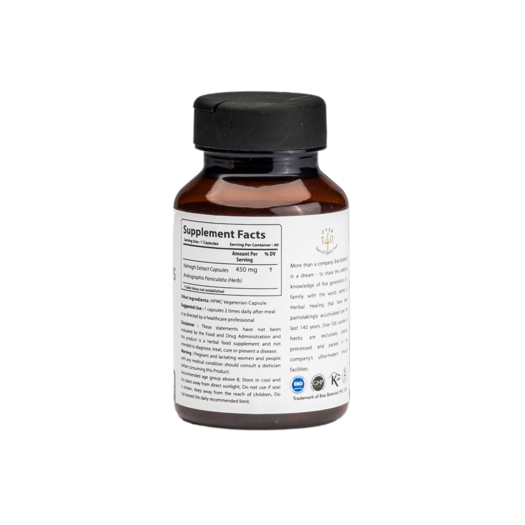 Andrographis ( Kalmegh ) Extract 20% Andrographolide 450mg Veg Capsules