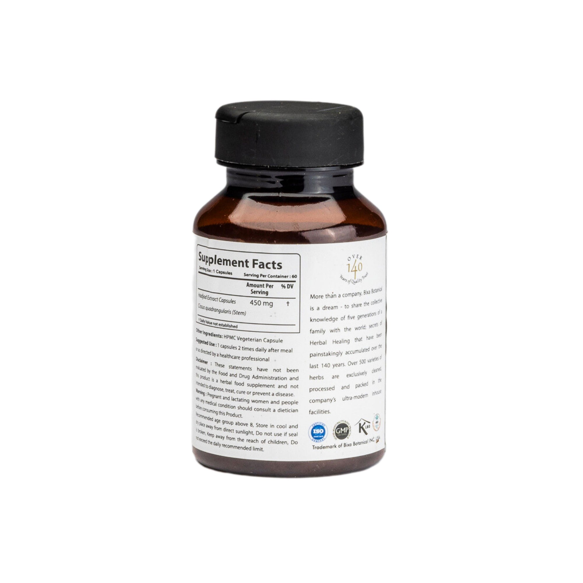 Cissus Extract (3-keto steroids - 2.5%) 450mg Veg Capsules