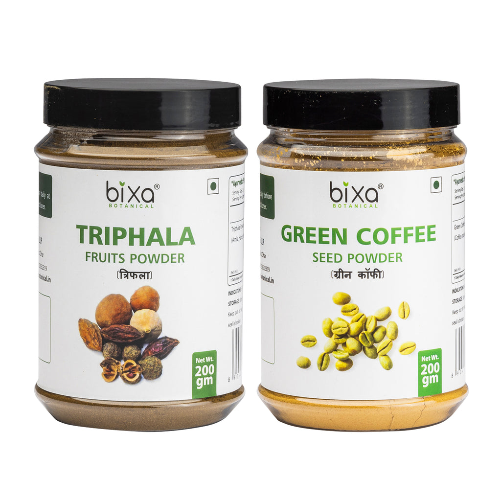 FOR WEIGHT WELLNESS | GREEN COFFEE + TRIPHALA POWDER | COMBO KIT (7Oz x 2)