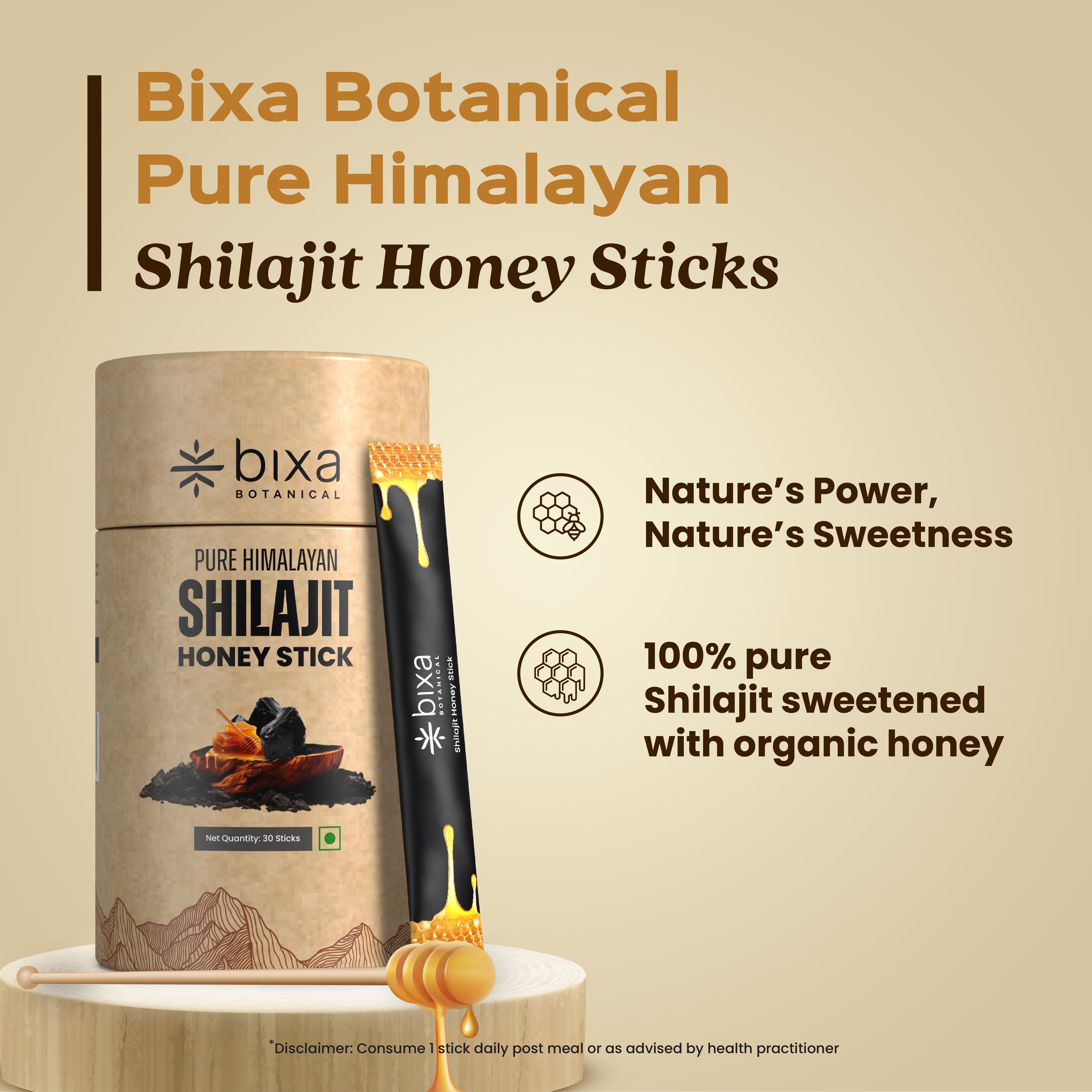 Pure Himalayan Shilajit Honey Sticks – Bixa Botanical International