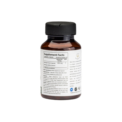 Moringa Extract 1% Alkaloids 450mg Veg Capsules