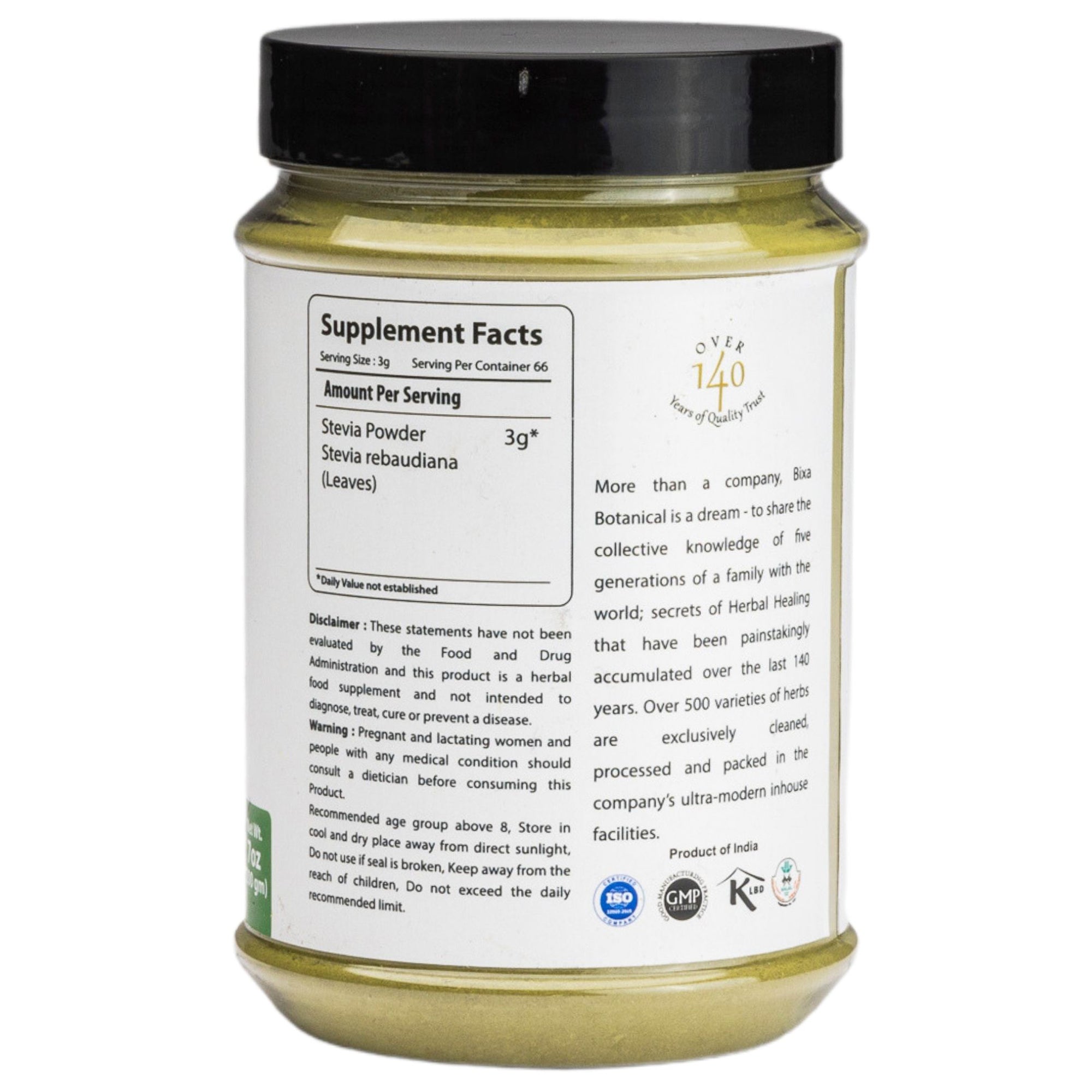 Stevia Leaves Powder  Stevia rebaudiana