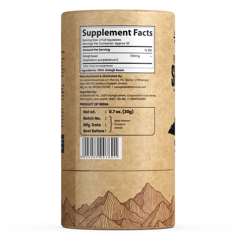 Pure Himalayan Shilajit Resin Pump 20gm | Instant Solubility | 350–400 mg Meter Dose